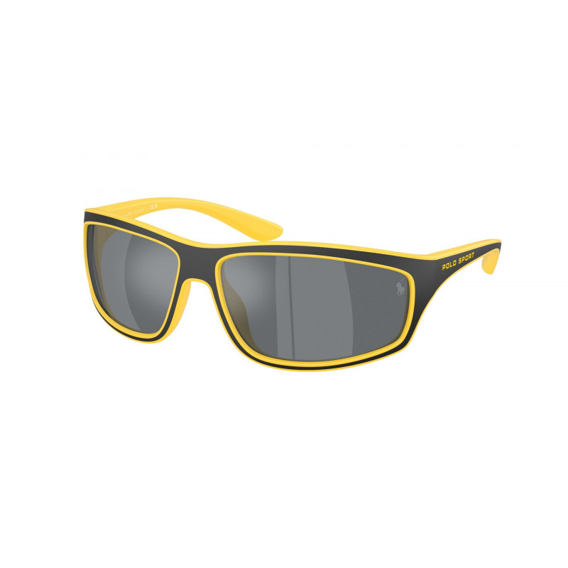Sunglasses Polo PH 4227 U 51076G Matte Yellow/Black / Grey Mirror Black Policarbonate Standard 66mm