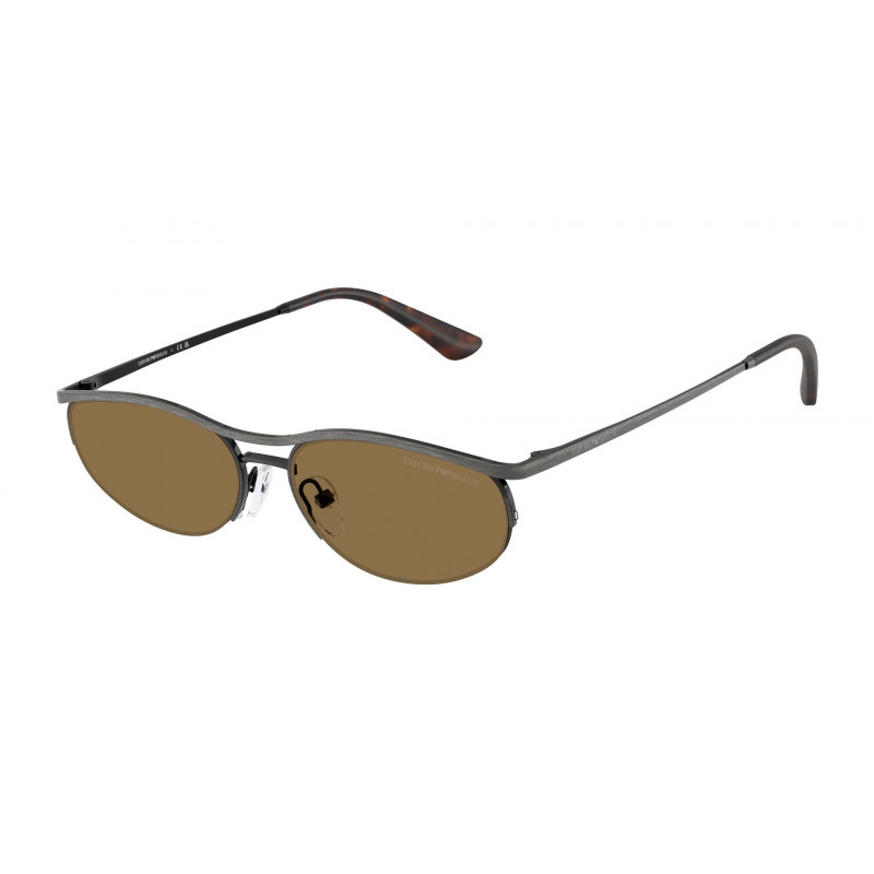 Sunglasses Emporio Armani EA 2180 344573 Shiny Anticate Silver / Dark Brown Policarbonate Standard 54mm