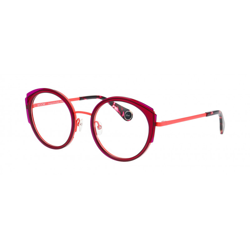 Eyeglasses WOOW FAIR PLAY 1 2218 Bicolor Red And Pink / Nosepad 51mm