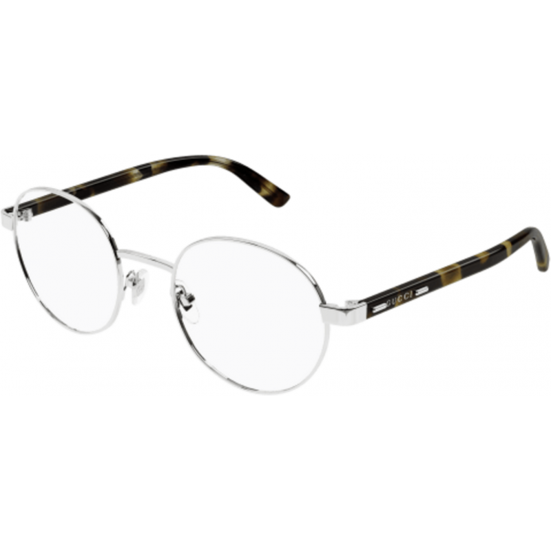 Eyeglasses Gucci GG 1585 O- 002 Silver / Transparent Havana 51mm