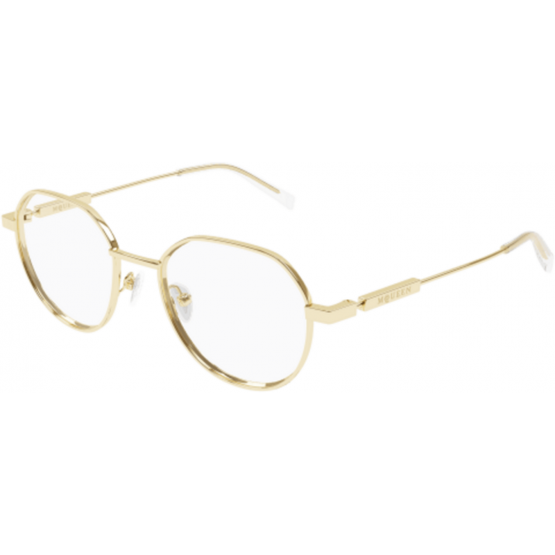 Eyeglasses Alexander McQueen AM 0479 O- 002 Gold / Transparent 50mm