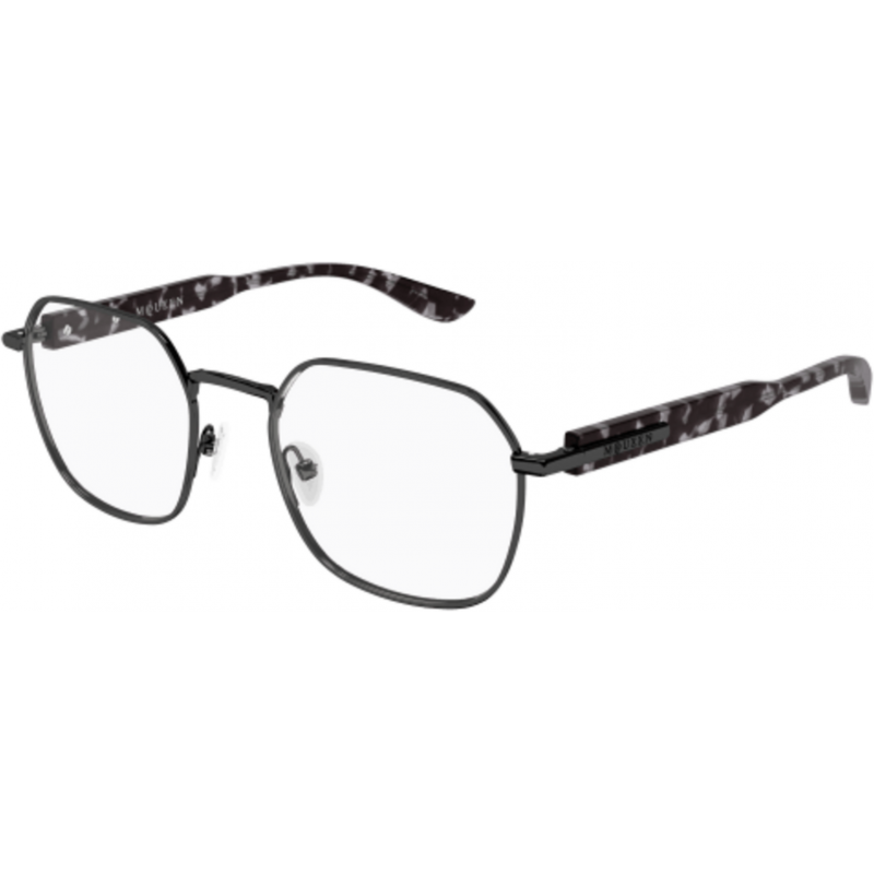 Eyeglasses Alexander McQueen AM 0499 O- 002 Gunmetal / Transparent Havana 52mm