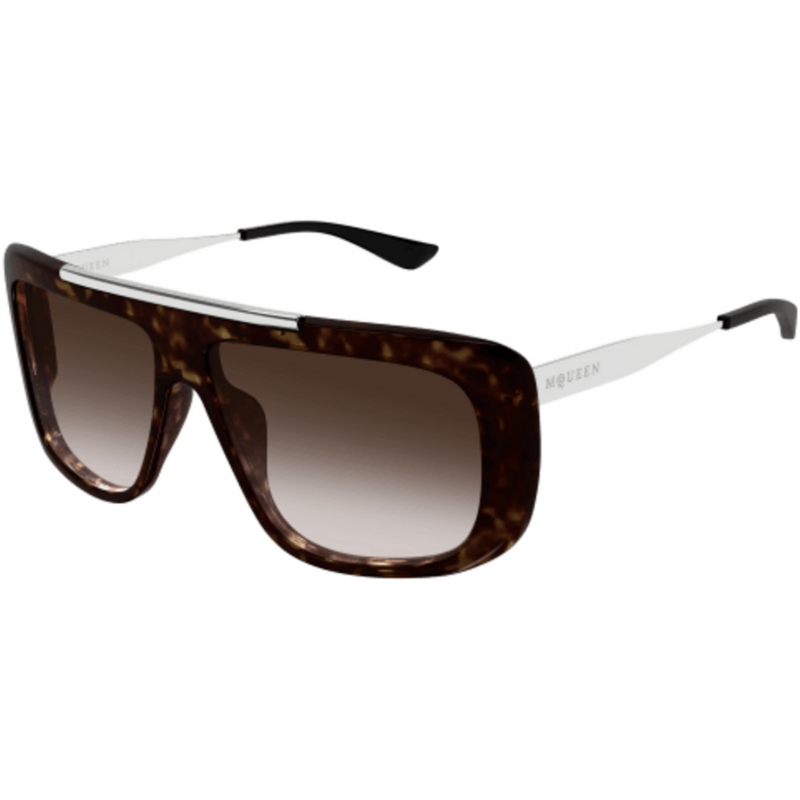 Sunglasses Alexander McQueen AM 0492 S- 003 Havana / Brown Silver 60mm