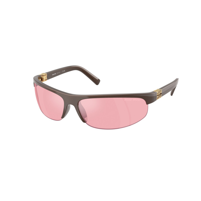 Sunglasses Miu MU A 02 S 14Y70J Cocoa Metal Pink Mirror Lilac 70mm