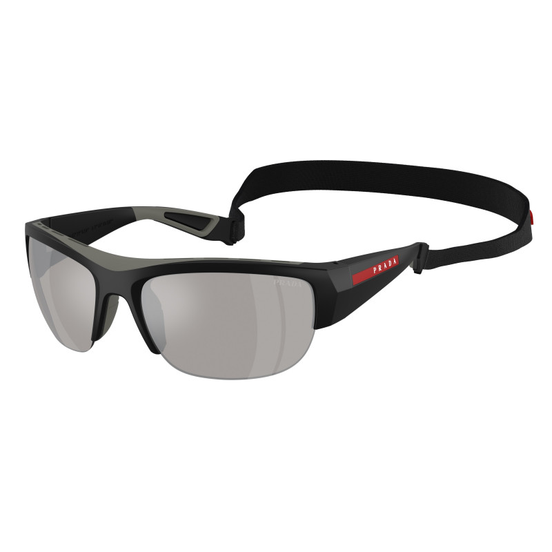 Sunglasses Prada Linea Rossa PS A 01 S 1BO05A Nero Opaco / Light Grey Mirror Silver Policarbonate Standard 69mm