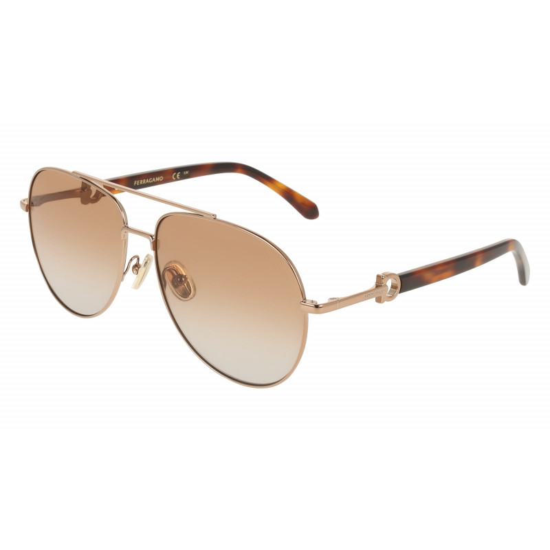 Sunglasses FERRAGAMO SF 344 S 730 Amber Gold/Brown Gradient 60mm