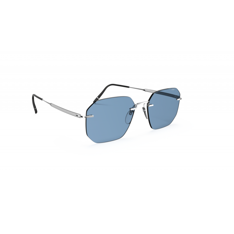 Sunglasses Silhouette Panamint Rimless 8753 7000 Silver/Blue 53mm