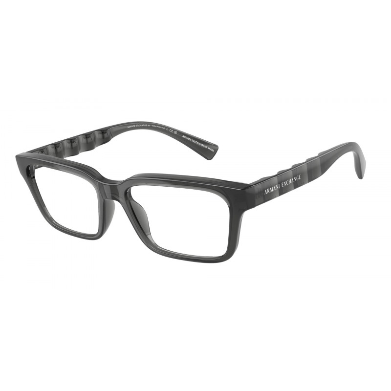 Eyeglasses Armani Exchange AX 3116 F 8356 Shiny Transparent Grey / Demo Lens 55mm