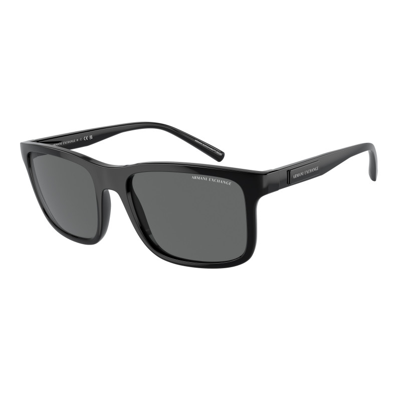 Sunglasses Armani Exchange AX 4145 S 815887 Shiny Black Dark Grey 57mm