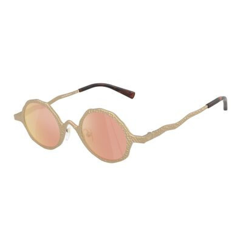 Sunglasses Emporio Armani EA 2166 30027J Matte Pale Gold / Brown Mirror Rose Policarbonate Standard 41mm
