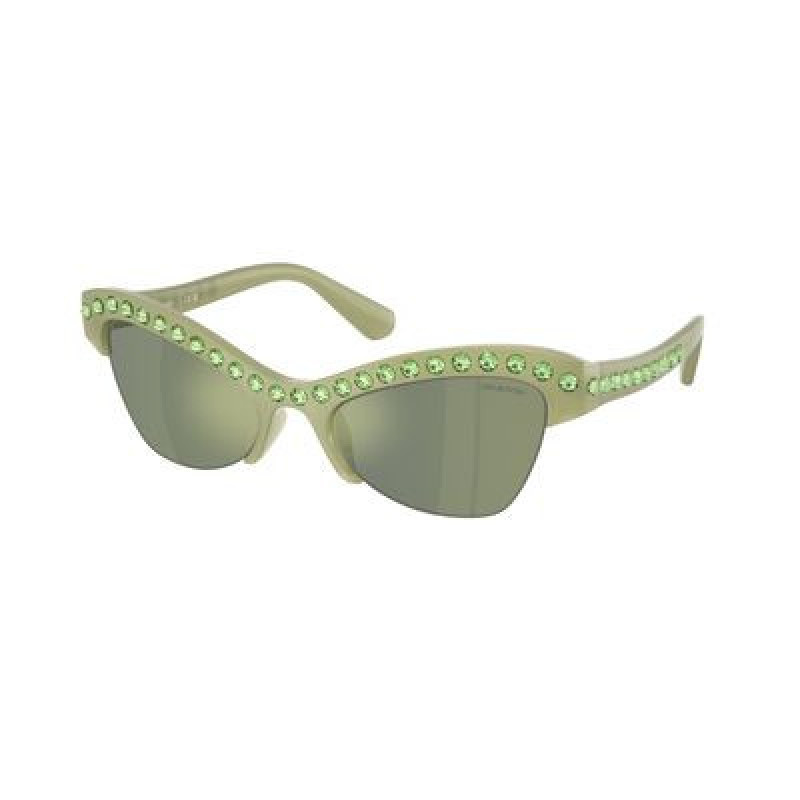 Sunglasses Swarovski SK 6043 10746R Milky Green / Mirror Polyamide Standard 55mm