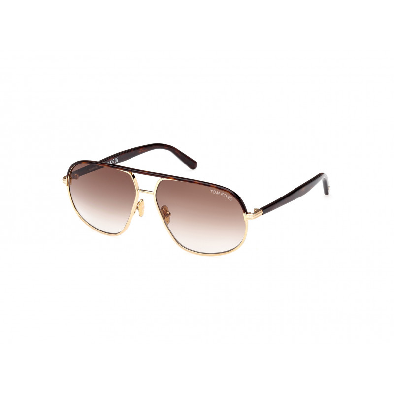 Sunglasses Tom Ford FT 1019 30F Shiny Pale Gold / Dark Havana 59mm