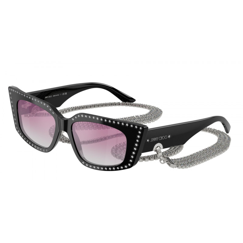 Sunglasses Jimmy Choo JC 5033 B 500058 Black / Clear Grad Fuxia Mirror Silver Polyamide Standard 52mm