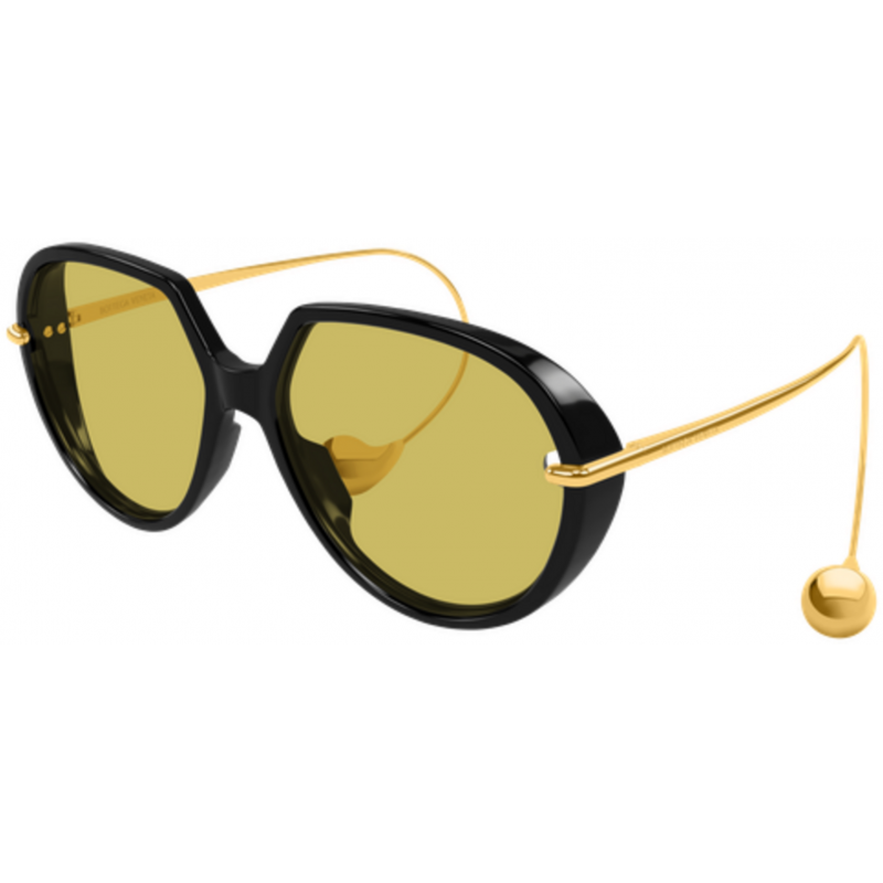 Sunglasses Bottega Veneta BV 1436 S- 001 Black / Yellow Gold 60mm
