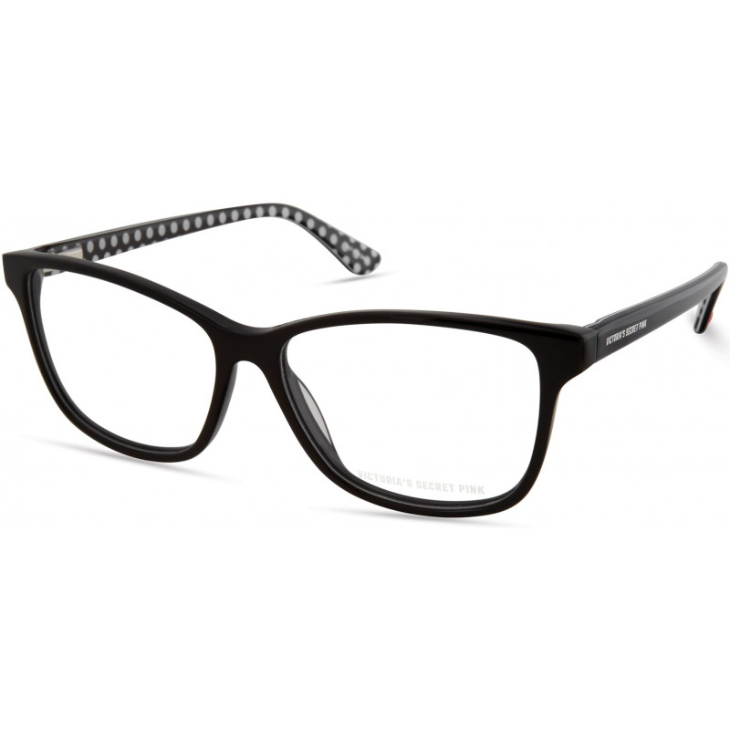 Eyeglasses Pink PK 5021 001 Black W/ Polka Dots Pattern Temple Inside Heart