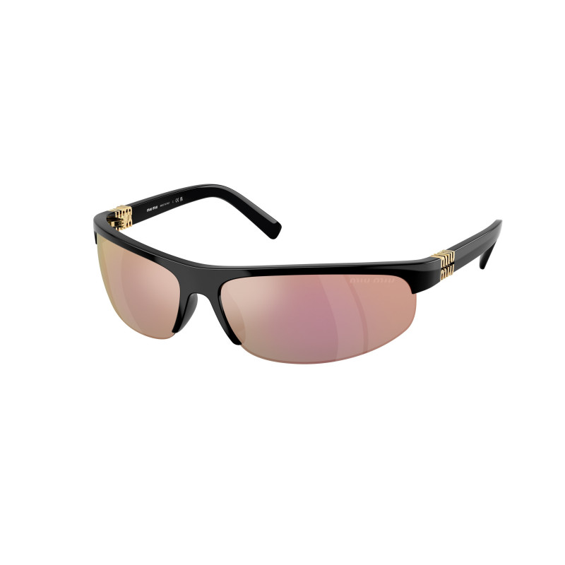 Sunglasses Miu MU A 02 S 1AB90J Black / Dark Grey Mirror Pink Policarbonate Standard 70mm
