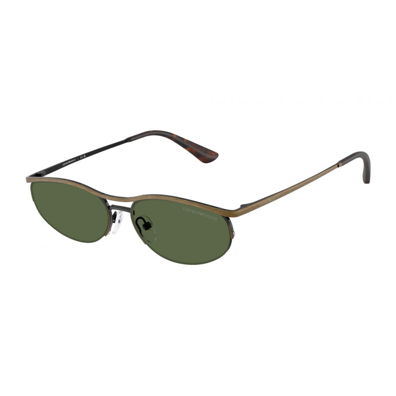 Sunglasses Emporio Armani EA 2180 344671 Shiny Anticate Gold / Dark Green Policarbonate Standard 54mm