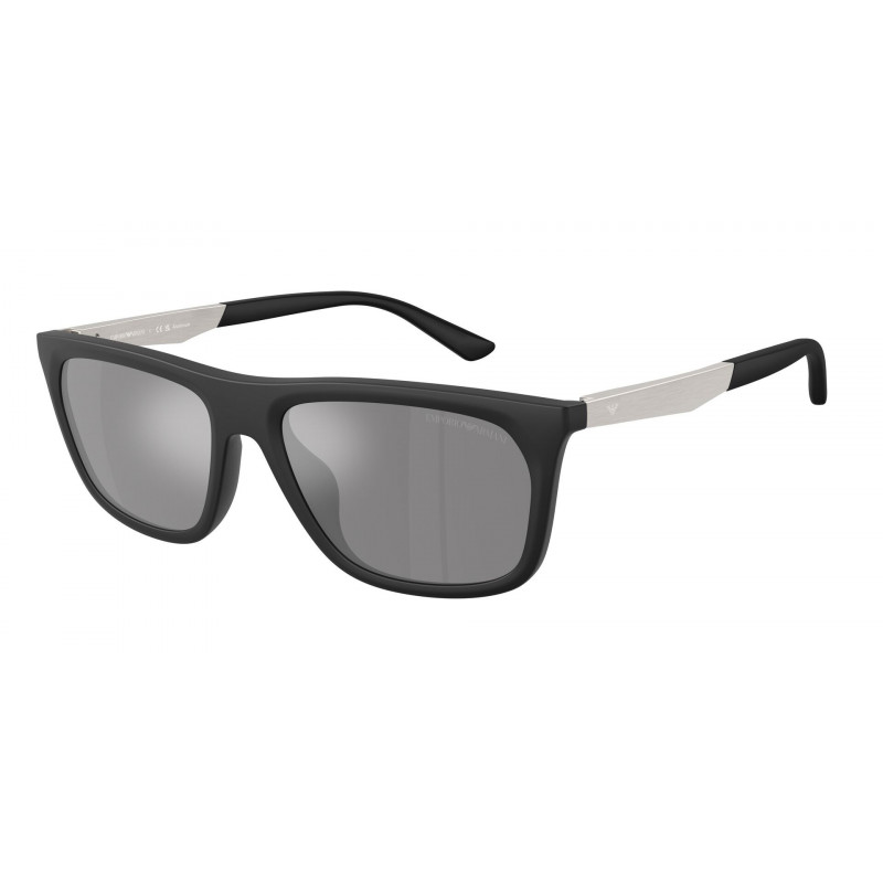 Sunglasses Emporio Armani EA 4272 U 63726G Matte Black / Dark Grey Mirror Silver Polyamide Standard 57mm