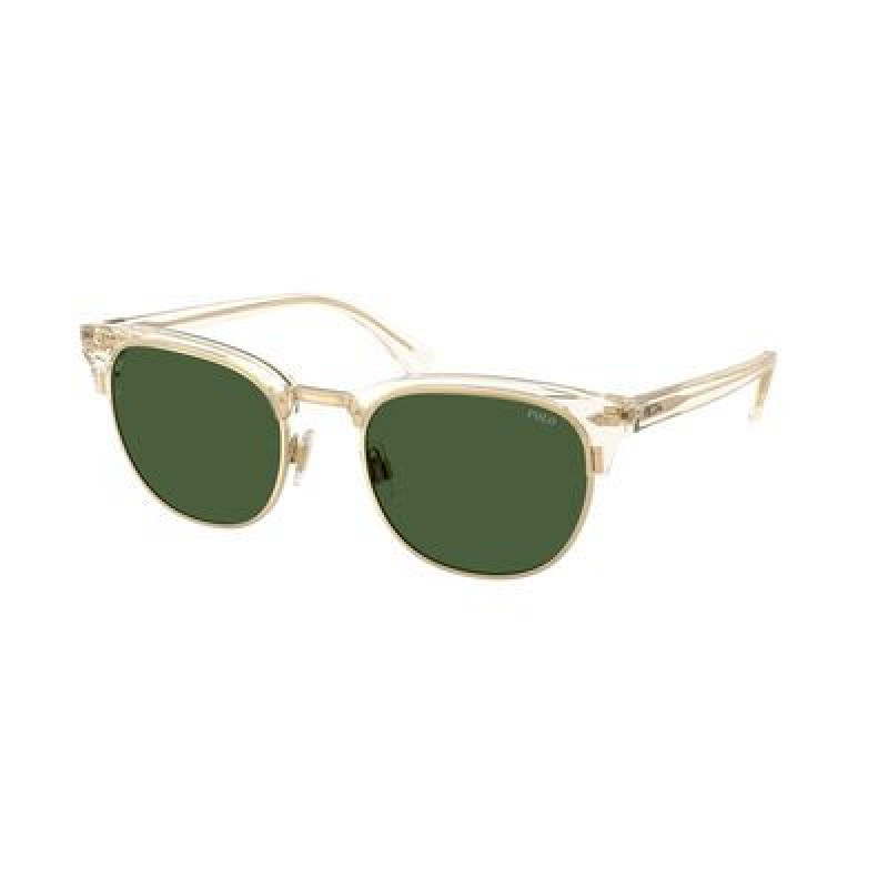 Sunglasses Polo PH 4217 635771 Shiny Transparent Light Yellow / Dark Green Policarbonate Standard 53mm