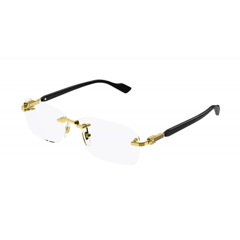 Eyeglasses Gucci GG 1221 O- 001 Gold / Transparent Black 56mm
