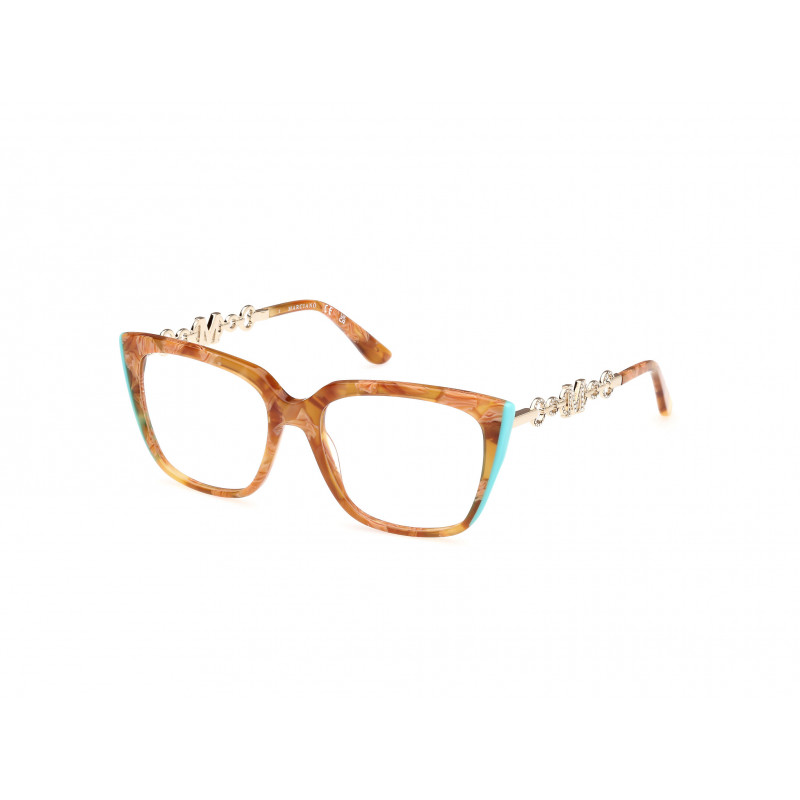 Eyeglasses Guess By Marciano GM 50007 056 Light Brown/Havana / Shiny Pale Gold 54mm
