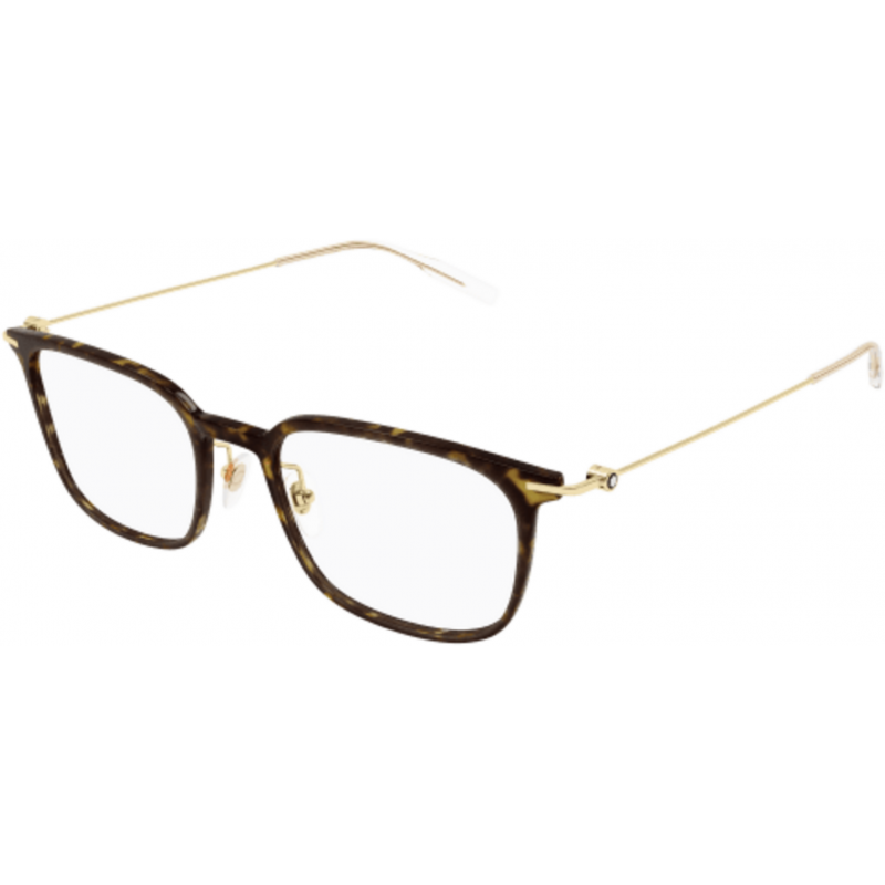 Eyeglasses Montblanc MB 0100 O- 007 Havana / Transparent Gold 52mm