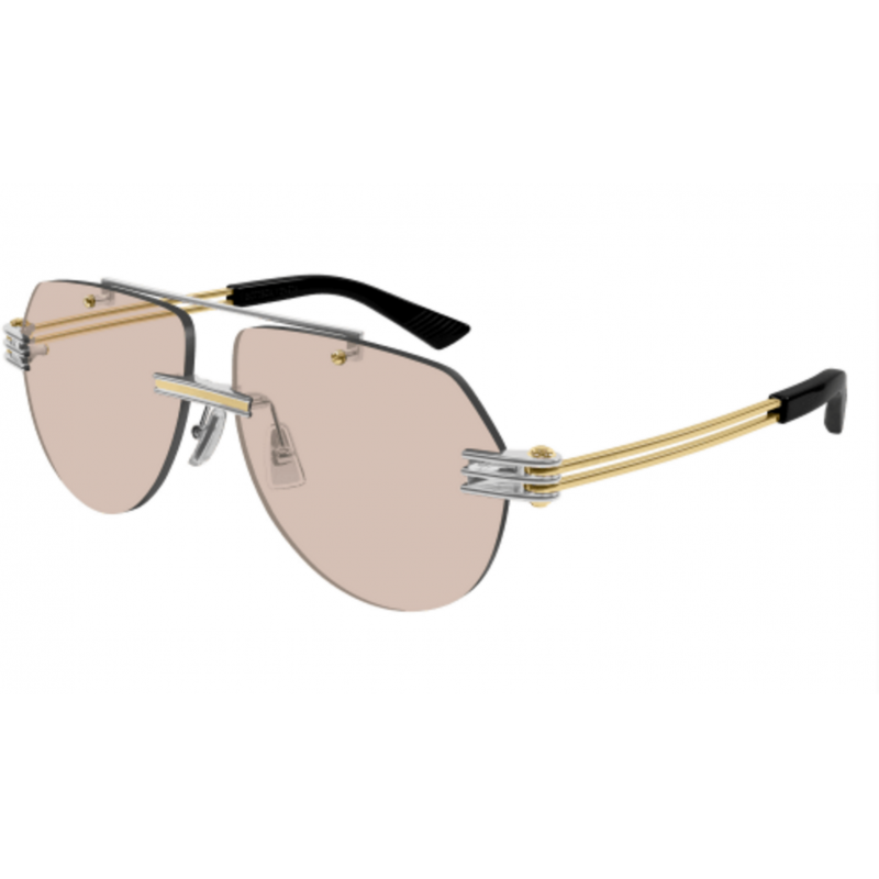 Sunglasses Bottega Veneta BV 1342 S- 002 Silver / Brown Gold 59mm