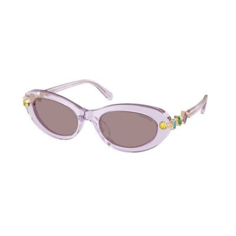 Sunglasses Swarovski SK 6042 1079LA Transparent Lilac / Violet Polyamide Standard 53mm