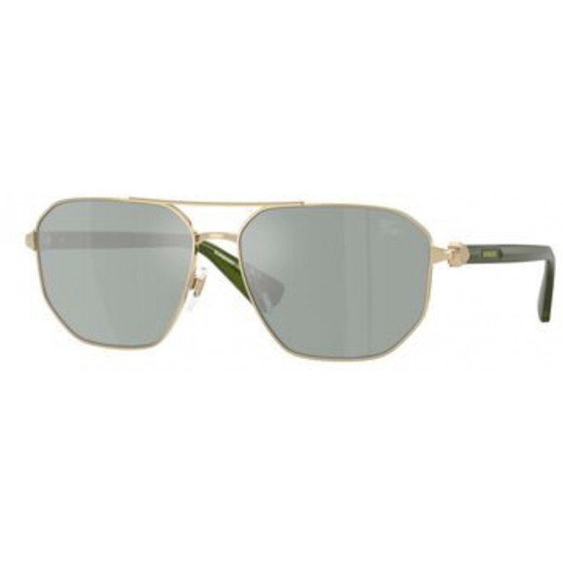 Sunglasses Burberry BE 3166 110982 Light Gold / Petrol Green Mirror Silver Polyamide Standard 60mm