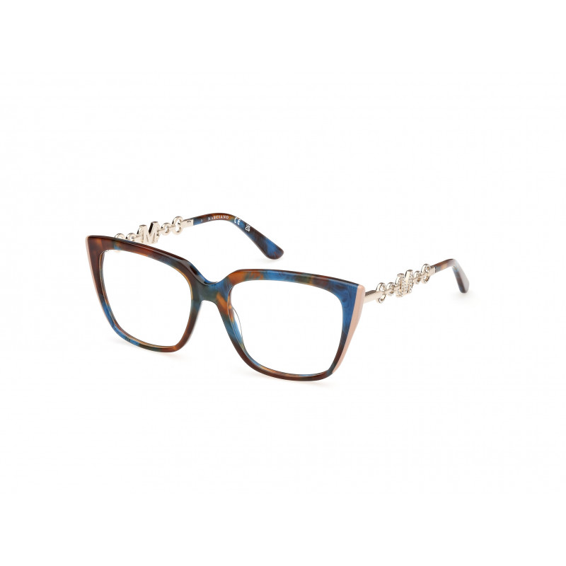 Eyeglasses Guess By Marciano GM 50007 092 Blue/Havana / Shiny Pale Gold 54mm