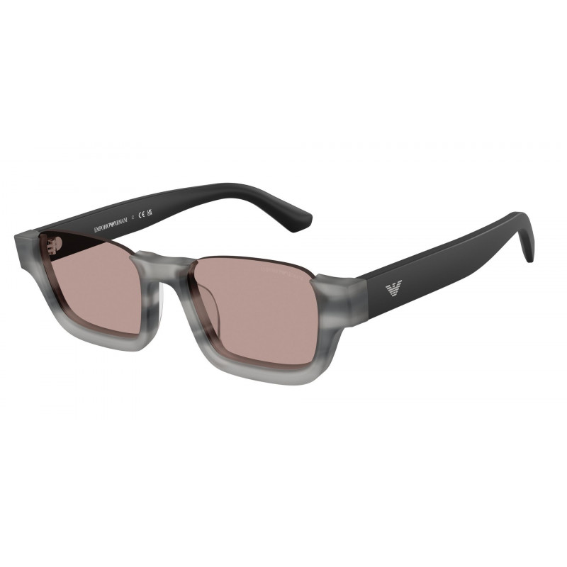 Sunglasses Emporio Armani EA 4268 U 63677N Matte Striped Havana Grey / Light Purple Brown Polyamide Standard 58mm