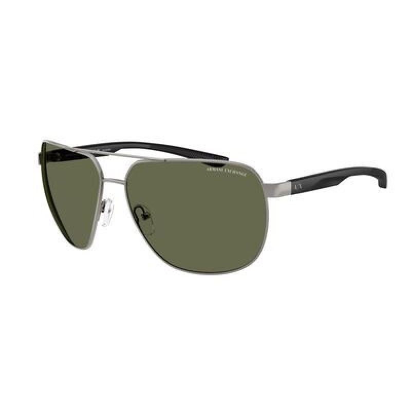 Sunglasses Armani Exchange AX 2047 S 60689A Shiny Gunmetal / Dark Green Polar Policarbonate Polarized 63mm