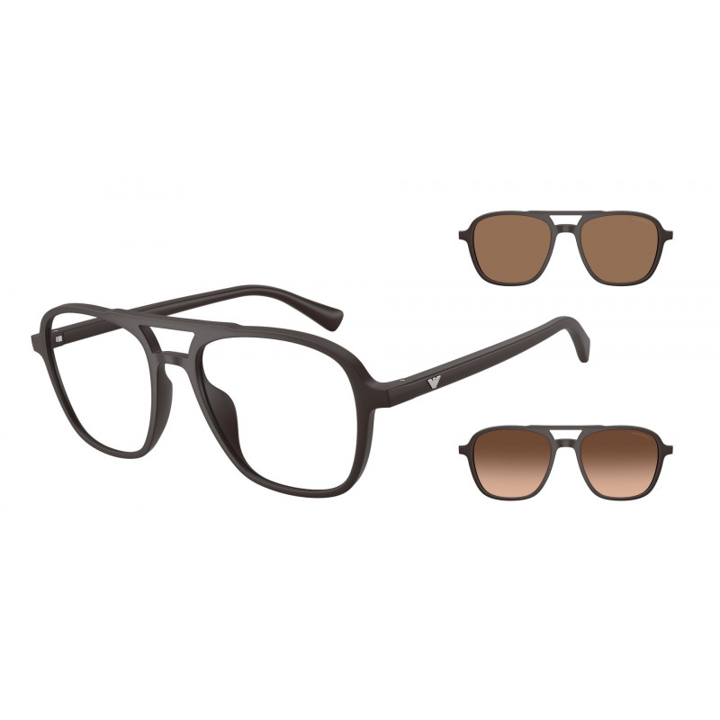Sunglasses Emporio Armani EA 4279 U 58581W Matte Dark Brown / Clear Polyamide Standard 53mm