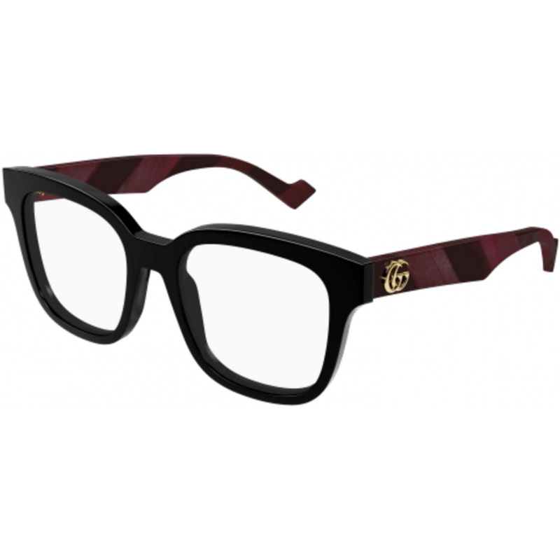 Eyeglasses Gucci GG 0958 O- 008 Black / Transparent Burgundy 52mm