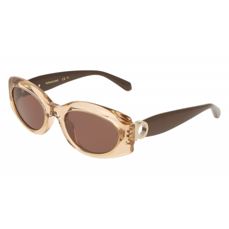 Sunglasses FERRAGAMO SF 2118 S 213 Transparent Light Brown 54mm