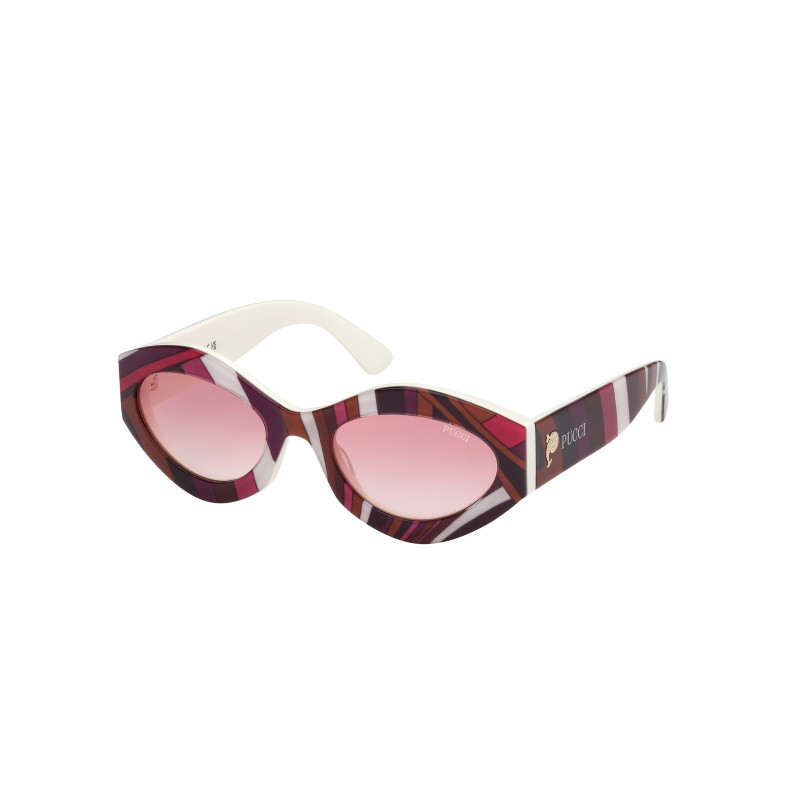 Sunglasses Emilio Pucci EP 0227 77Z White/Texture / 54mm