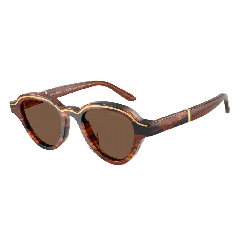 Sunglasses Emporio Armani EA 4264 U 633973 Shiny Striped Dark Brown / Polyamide Standard 47mm
