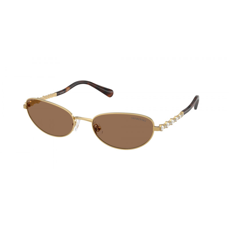 Sunglasses Swarovski SK 7044 400473 Gold / Dark Brown Polyamide Standard 56mm