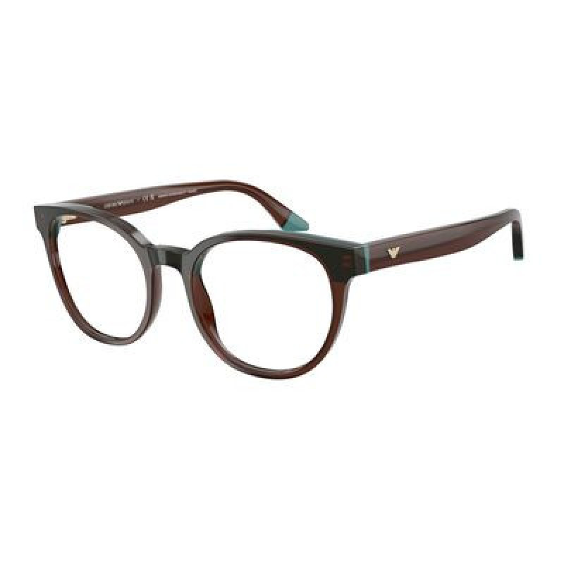 Eyeglasses Emporio Armani EA 3274 6318 Shiny Transparent Brown/Teal / Demo Lens 52mm