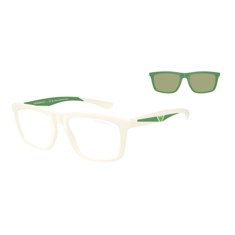 Sunglasses Emporio Armani EA 4235 61871W Matte White / Clear Polyamide Standard