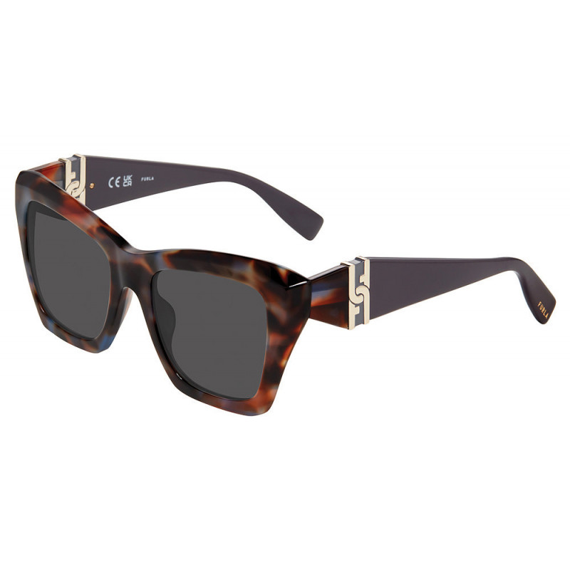 Sunglasses Furla SFU 884 09uv Brown/Blu Havana