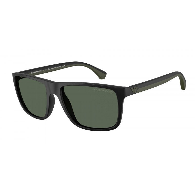 Sunglasses Emporio Armani EA 4033 500171 Matte Black / Dark Green Polyamide Standard 56mm