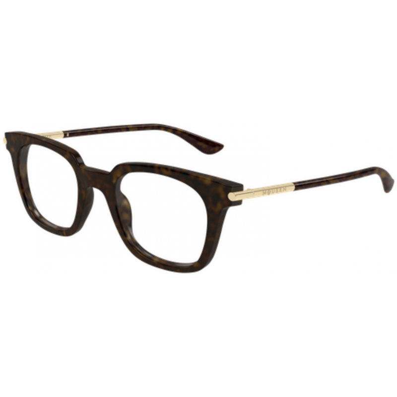 Eyeglasses Alexander McQueen AM 0521 O- 002 Havana / Transparent Gold 48mm