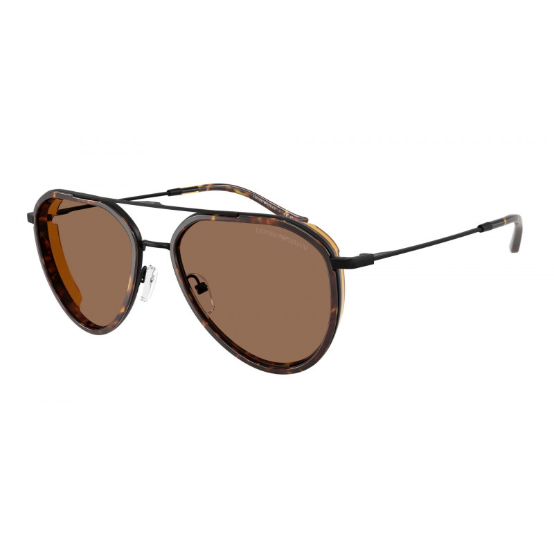 Sunglasses Emporio Armani EA 2163 300173 Matte Black / Dark Brown Policarbonate Standard