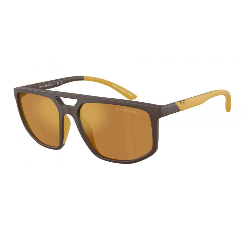 Sunglasses Emporio Armani EA 4248 U 62586H Matte Brown / Mirror Gold Polyamide Standard