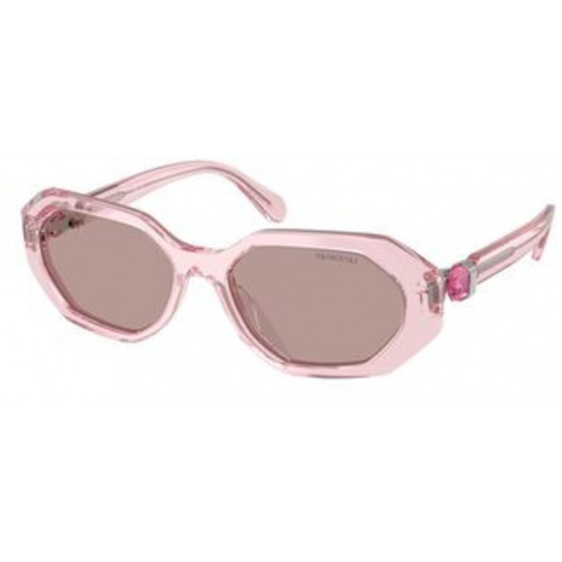 Sunglasses Swarovski SK 6028 F 30017N Transparent Pink / Light Purple Brown Polyamide Standard 55mm