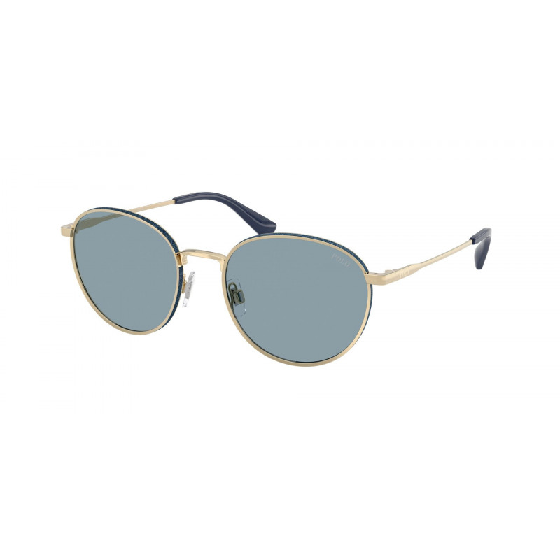Sunglasses Polo PH 3163 928672 Shiny Pale Gold/Denim / Azure Policarbonate Standard 53mm