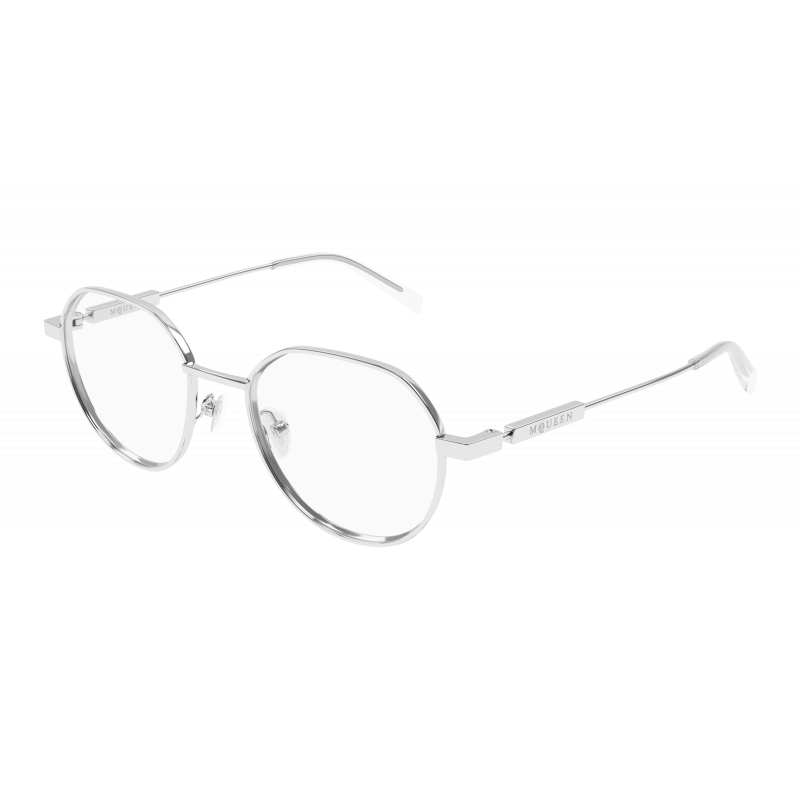 Eyeglasses Alexander McQueen AM 0479 O- 001 Silver / Transparent 50mm