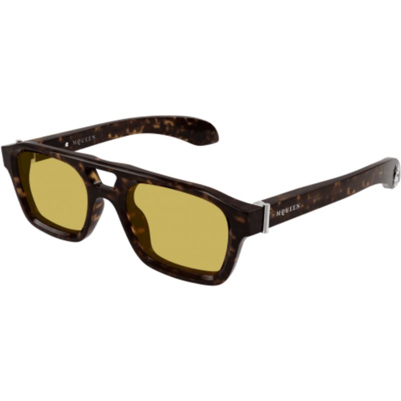 Sunglasses Alexander McQueen AM 0505 S- 002 Havana / Yellow 52mm