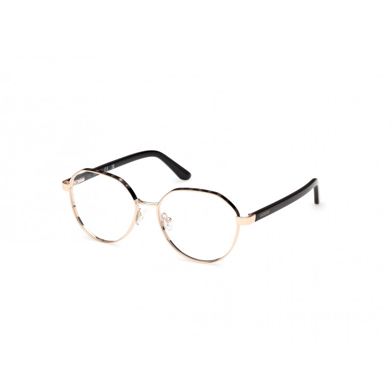 Eyeglasses Guess GU 50124 005 Shiny Deep Gold Black 49mm